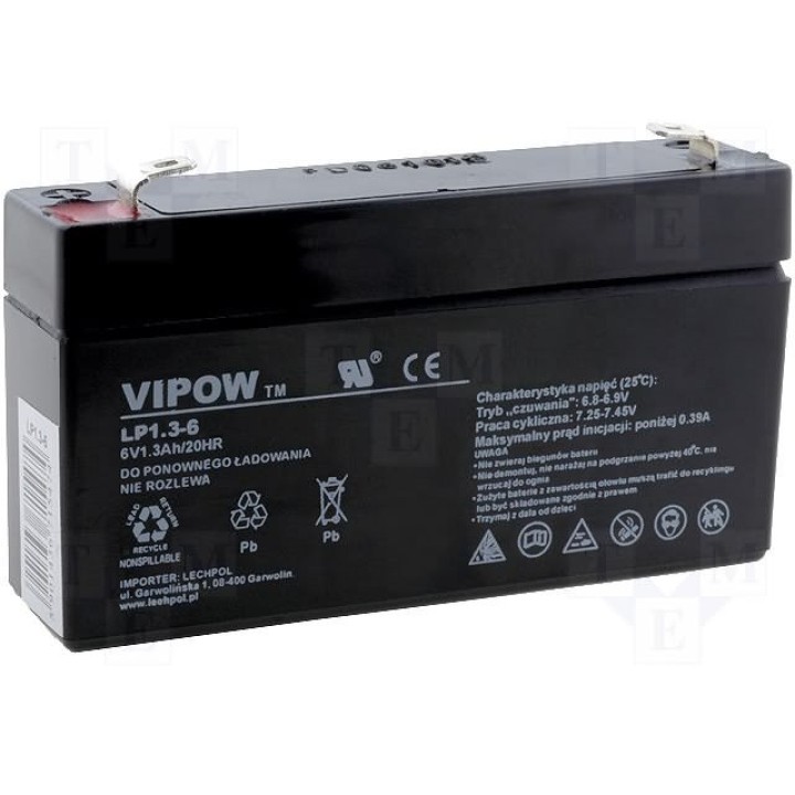 Свинцовый аккумулятор VIPOW ACCU-HP1.3-6(BAT0203)