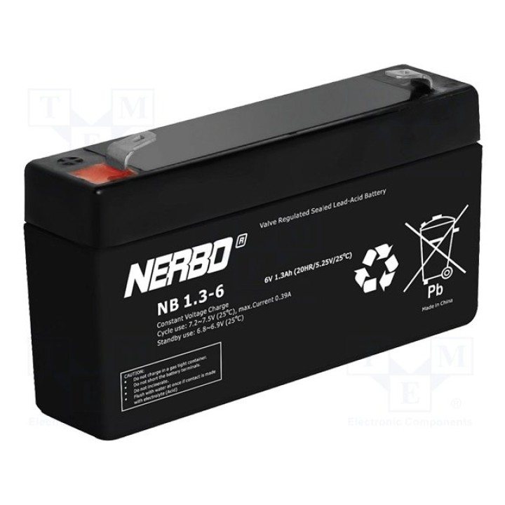Свинцовый аккумулятор NERBO ACCU-HP1.3-6NB(NB1.3-6)