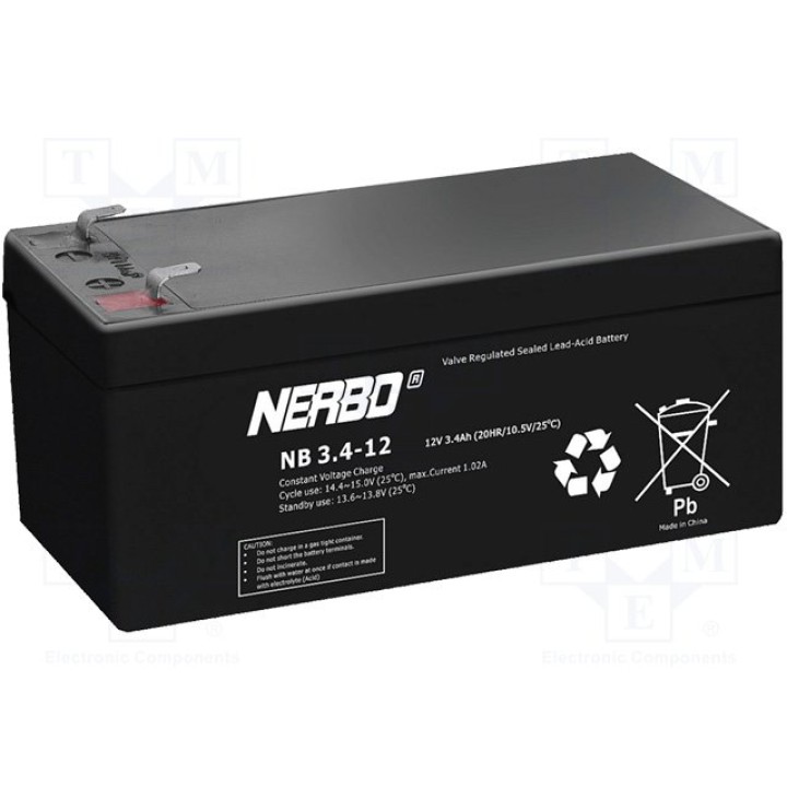 Свинцовый аккумулятор NERBO ACCU-HP3.4-12NB(NB3.4-12)