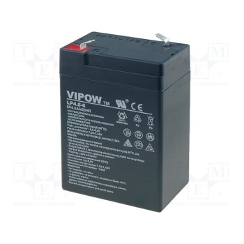 Свинцовый аккумулятор VIPOW ACCU-HP4.5-6V 