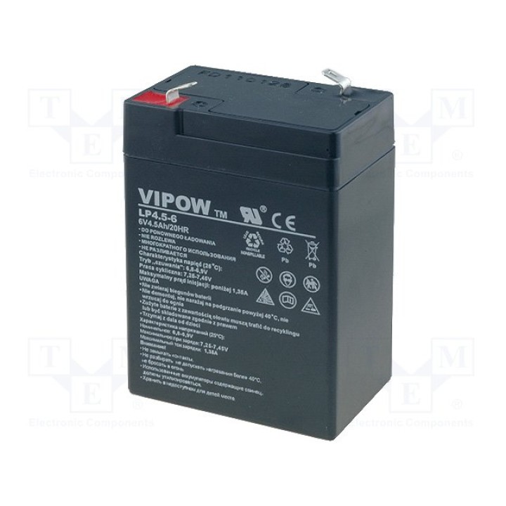 Свинцовый аккумулятор VIPOW ACCU-HP4.5-6V(BAT0200)