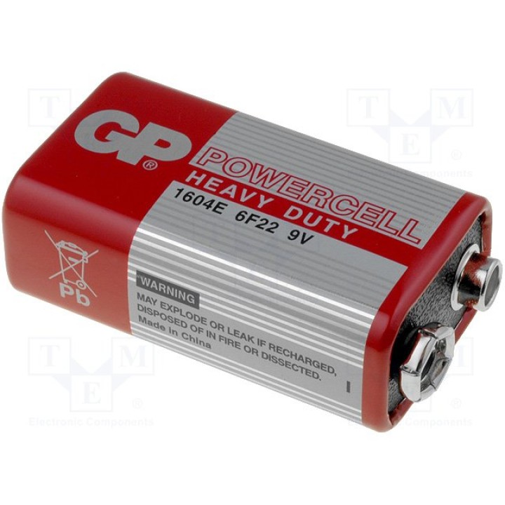 Цинковые батарейки GP BAT-6F22GP(GP 1604G)