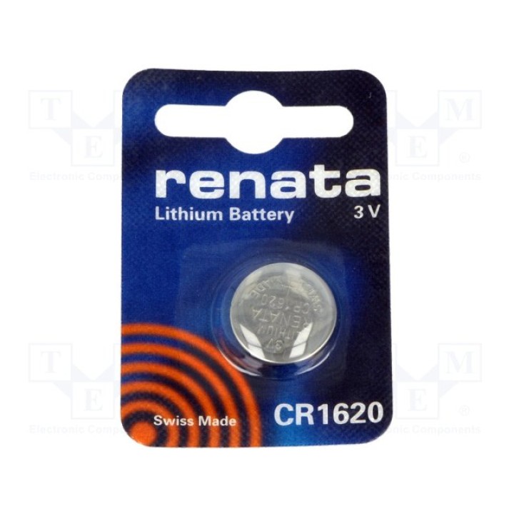 Литиевая батарея RENATA BAT-CR1620RE-B(CR1620)