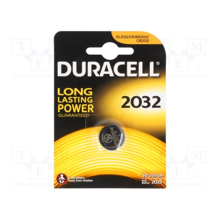 Литиевая батарея DURACELL BAT-CR2032DR(DL2032)