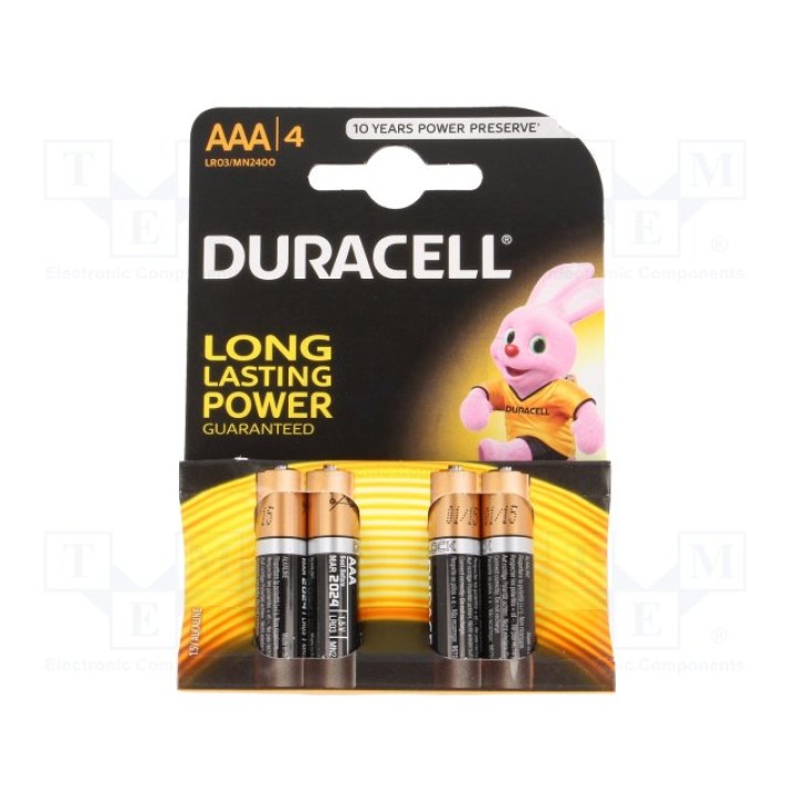 Батарея щелочная DURACELL BAT-LR03DR-B4(LR03/AAA/MN2400(K4))