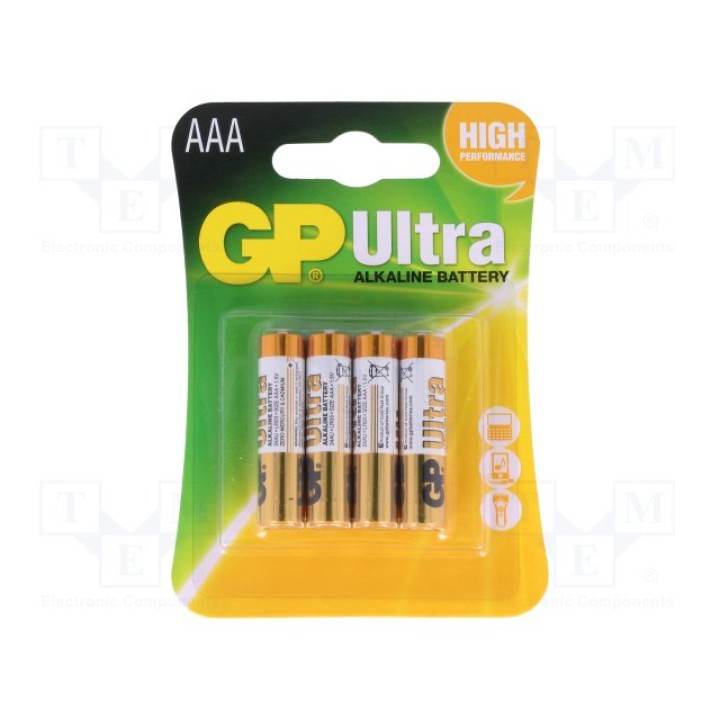 Алкалиновые батарейки GP BAT-LR03U-B4(GP 24AU ULTRA B4)