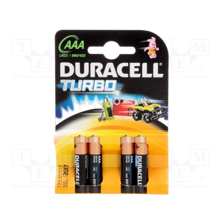 Батарея щелочная DURACELL BAT-LR3DRTURBO-B4(MN2400 TURBO)