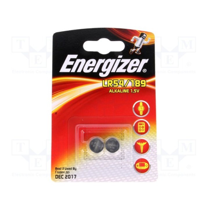 Батарея щелочная ENERGIZER BAT-LR54EG-B2(LR54 189)