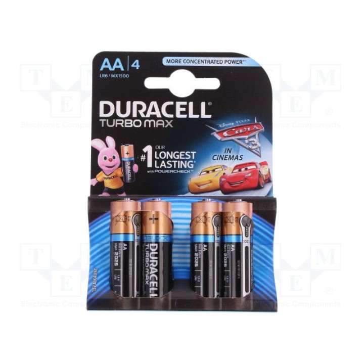 Батарея щелочная DURACELL BAT-LR6DRTURBO-B4(MN1500 TURBO)