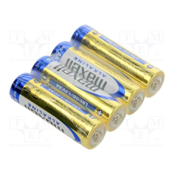 Батарея щелочная MAXELL BAT-LR6MX-S4(LR6 MAXELL S4)