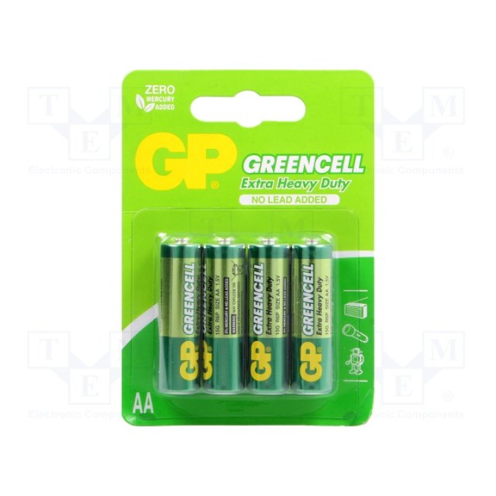 Батарея цинк-хлоридная GP BAT-R6G-B4(15G-F4W)