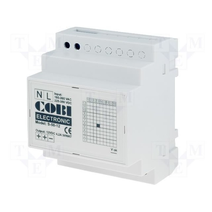 Блок питания на DIN-рейку COBI ELECTRONIC CS-50-12(S-50-12)