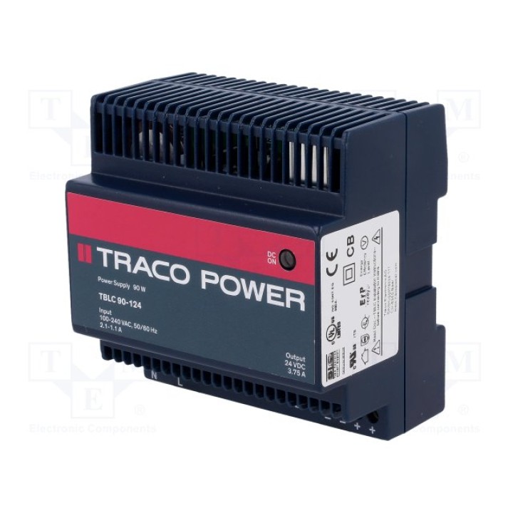Блок питания на DIN-рейку TRACO POWER TBLC90-124(TBLC 90-124)