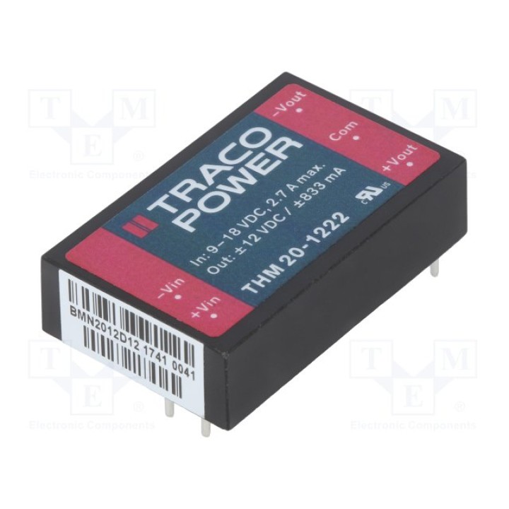 Преобразователь напряжения DC/DC TRACO POWER THM20-1222(THM 20-1222)