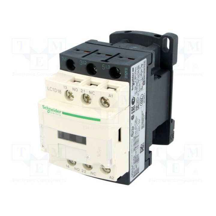 Контактор 3 полюсный SCHNEIDER ELECTRIC LC1D18B7(LC1D18B7)