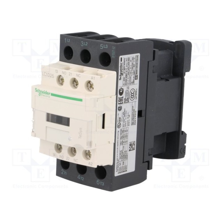 Контактор 3 полюсный SCHNEIDER ELECTRIC LC1D25B7(LC1D25B7)