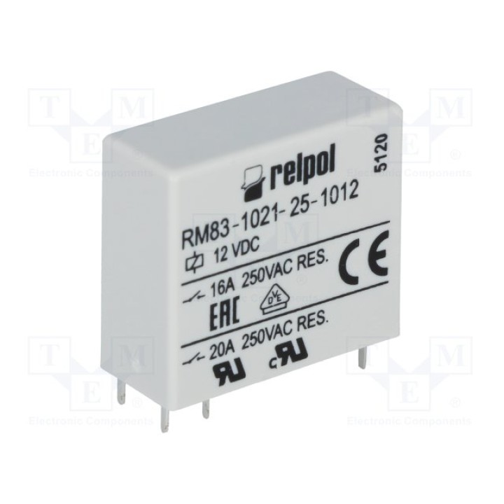 Электромагнитное реле RELPOL RM83-Z-12V(RM83-1021-25-1012)
