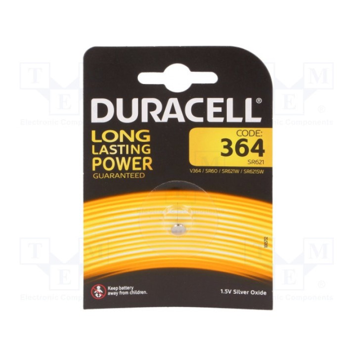Батарея серебряная DURACELL 364 D364 V364 SR60 (BAT-364-DR-B1)