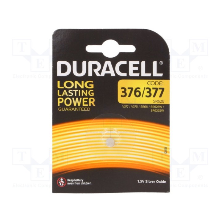 Батарея серебряная DURACELL 377 SR66 (BAT-377-DR)