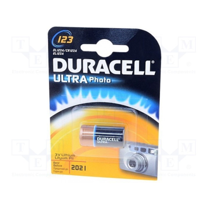 Батарея литиевая DURACELL 123 (BAT-CR123-DR)