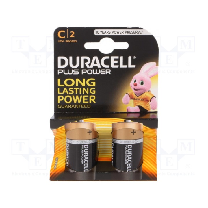 Батарея щелочная 1,5В DURACELL LR14C (K2) PLUS POWER (BAT-LR14-DR-PLUSB2)