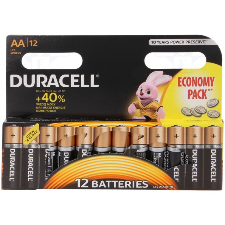 Батарея щелочная DURACELL LR6AAMN1500(K12) ECONOMY PACK (BAT-LR6-DR-B12)