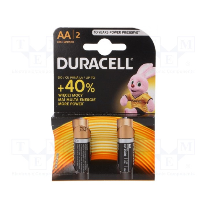 Батарея щелочная DURACELL LR6AAMN1500(K2) ECONOMY PACK (BAT-LR6-DR-B2)