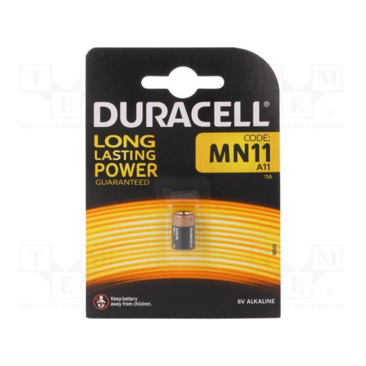 Батарея щелочная 6В DURACELL MN11 E11A (BAT-MN11-DR-1-B1)