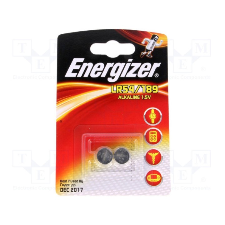 Батарея щелочная ENERGIZER LR54 189 (BAT-LR54-EG-B2)