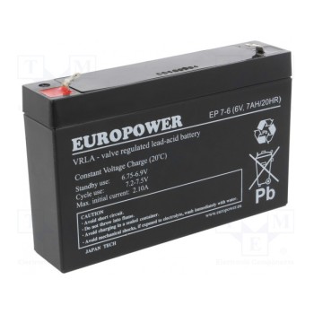 Аккум свиноцово-кислотный EUROPOWER ACCU-EP7-6-EUR