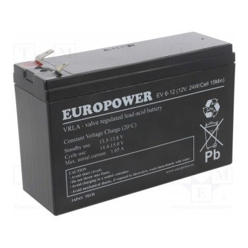 Аккум свиноцово-кислотный EUROPOWER ACCU-EV6-12-EUR