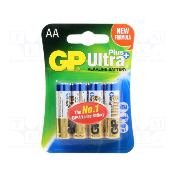 Батарея щелочная GP GP 15AU ULTRA PLUS B4 (BAT-LR6-GP-UP-B4)