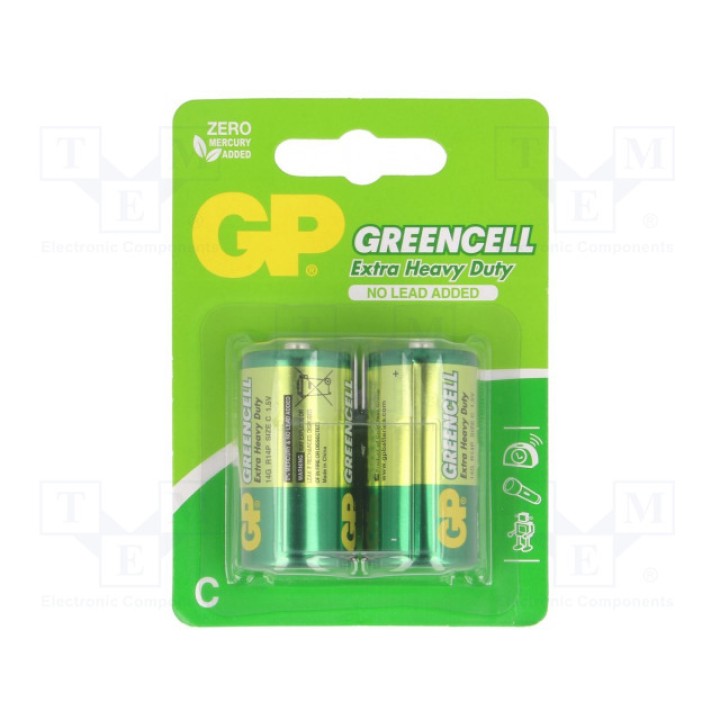 Батарея цинк-хлоридная GP 14G-U2 (BAT-R14-G-B2)