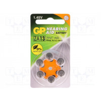 Батарея цинк-воздушная (ZnO2) GP BAT-ZA13-GP-B6