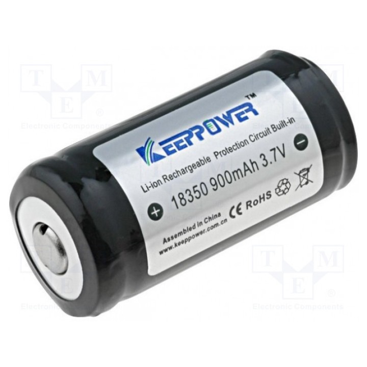 Аккум Li-Ion 18350 KEEPPOWER ICR18350-90PCM (ACCU-ICR18350)