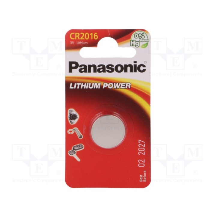 Батарея литиевая PANASONIC 5019068085114 (BAT-CR2016-P-B1)