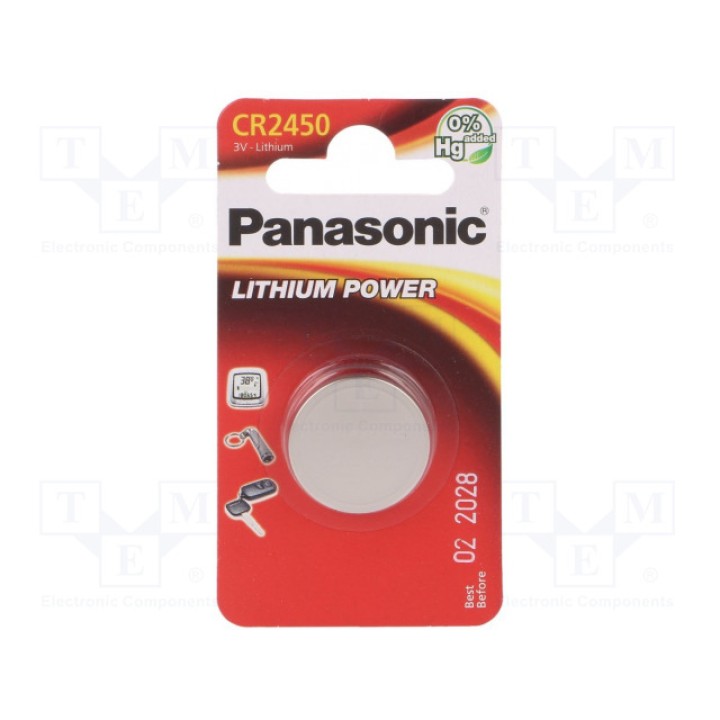 Батарея литиевая PANASONIC 5410853014355 (BAT-CR2450-P-B1)
