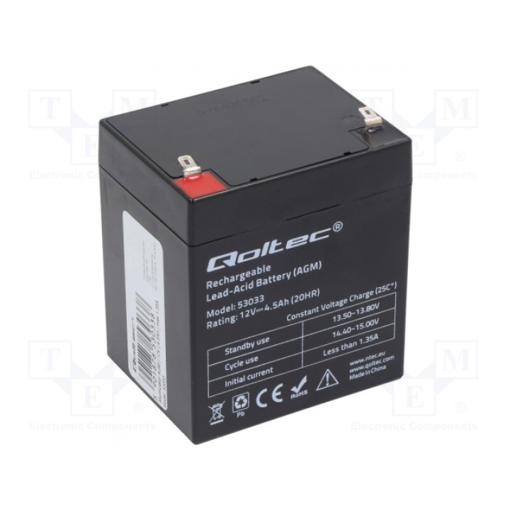 Аккум свиноцово-кислотный QOLTEC 53033 (ACCU-HP4.5-12-Q)