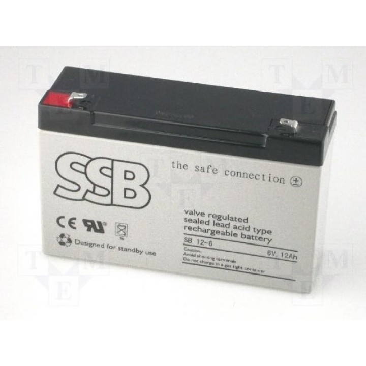 Аккум свиноцово-кислотный SSB SB12-6 (ACCU-HP12-6-S)