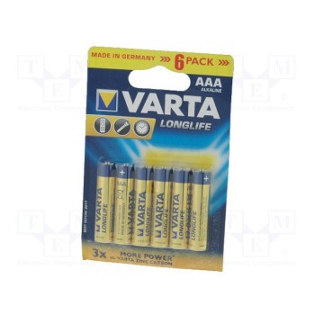 Батарея щелочная 1,5В VARTA BAT-LR03X6-VL