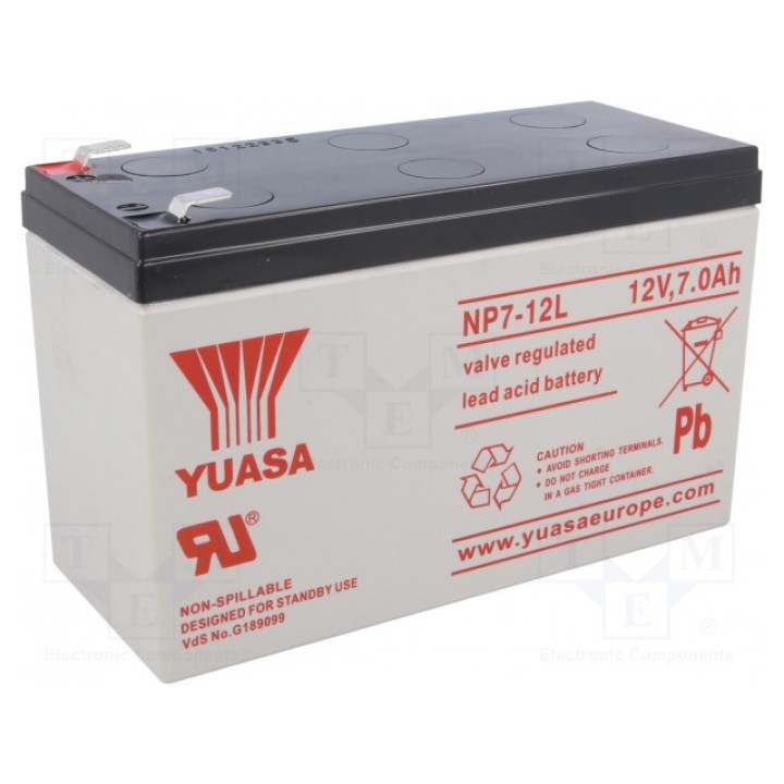 Аккум свиноцово-кислотный YUASA NP7-12L (ACCU-HP7-12L-Y)