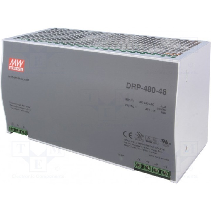 Блок питания импульсный 480Вт MEAN WELL DRP-480-48 (DRP-480-48)