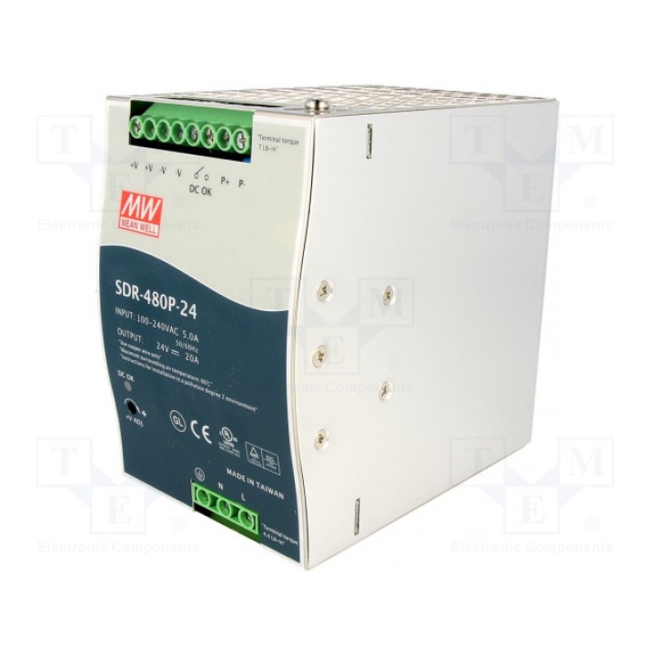 Блок питания импульсный 480Вт MEAN WELL SDR-480P-24 (SDR-480P-24)