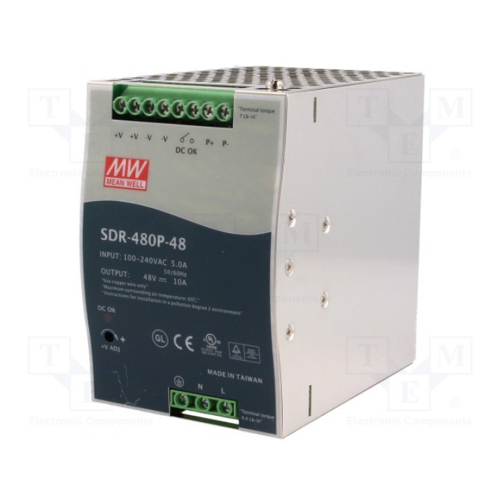 Блок питания импульсный 480Вт MEAN WELL SDR-480P-48 (SDR-480P-48)