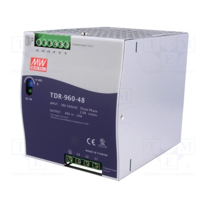 Блок питания импульсный 960Вт MEAN WELL TDR-960-48 (TDR-960-48)