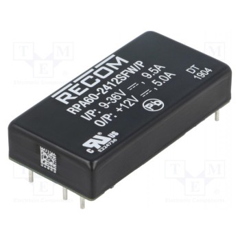 Преобразователь DC/DC 60Вт RECOM RPA60-2412SFW-P