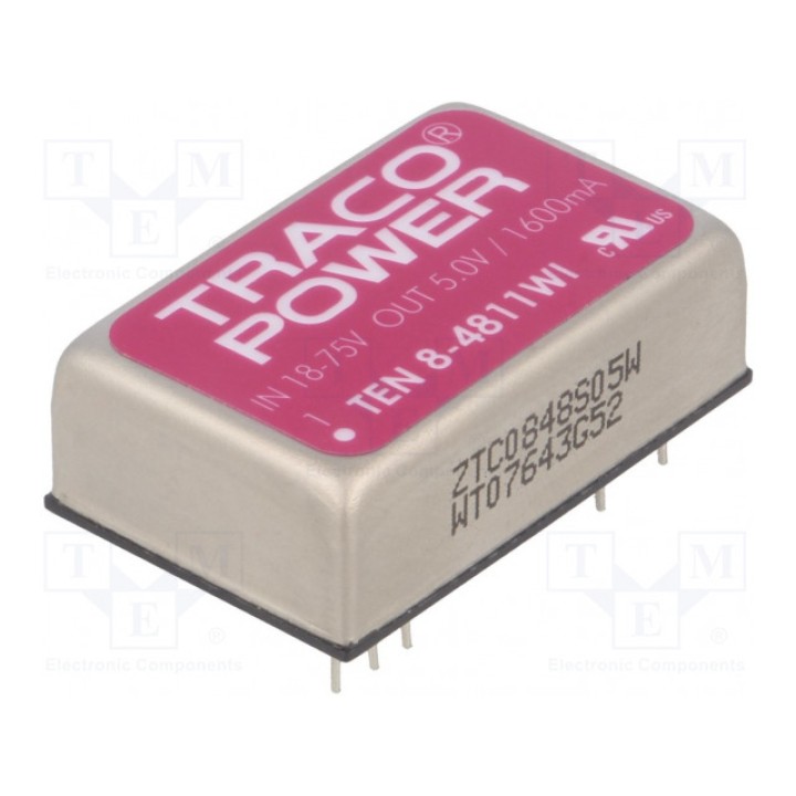 Преобразователь DC/DC 8Вт TRACO POWER TEN 8-4811WI (TEN8-4811WI)