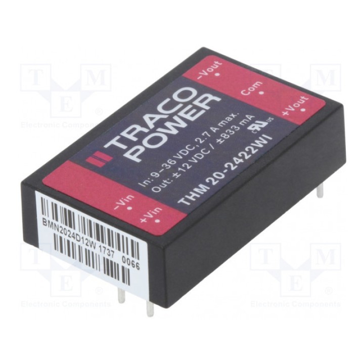 Преобразователь DC/DC TRACO POWER THM 20-2422WI (THM20-2422WI)