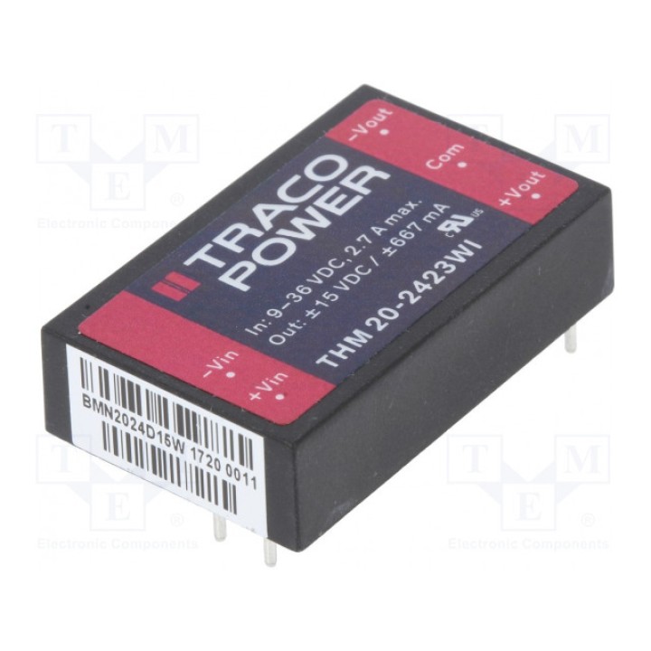 Преобразователь DC/DC TRACO POWER THM 20-2423WI (THM20-2423WI)