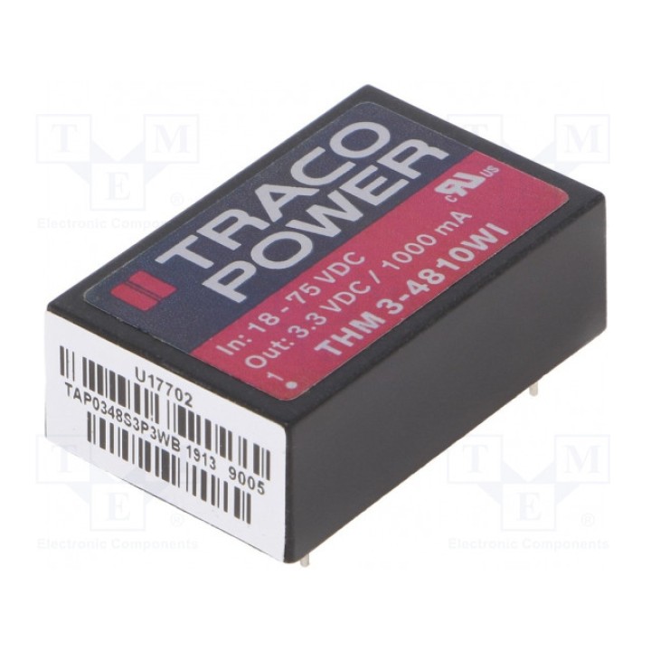 Преобразователь DC/DC 3Вт TRACO POWER THM 3-4810WI (THM3-4810WI)